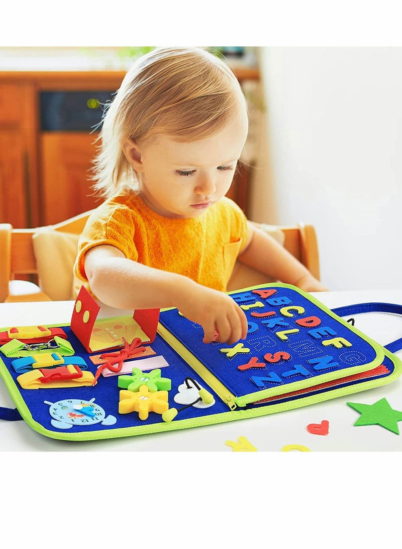20-in-1 Montessori Busy Board for Toddlers - Sensory Learning Toys for 2-4 Year Olds, Perfect for Fine Motor Skills and Early Dressing Skills - Image 2