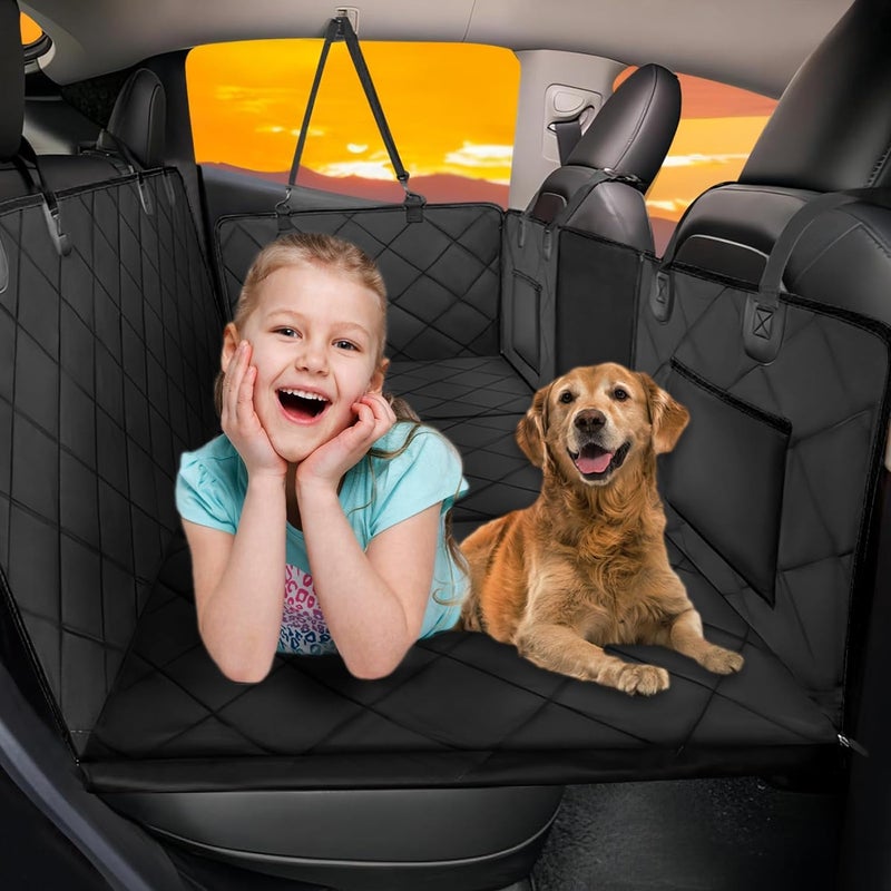 ROUWINNE Back Seat Extender for Dogs-Large Space, Dog Car Seat Cover Hard Bottom Holds 420lbs, Sturdy Backseat Extender for Dogs,Upgraded Waterproof Pet Car Bed Dog Hammock for Car, SUV,Truck, Black - Image 1