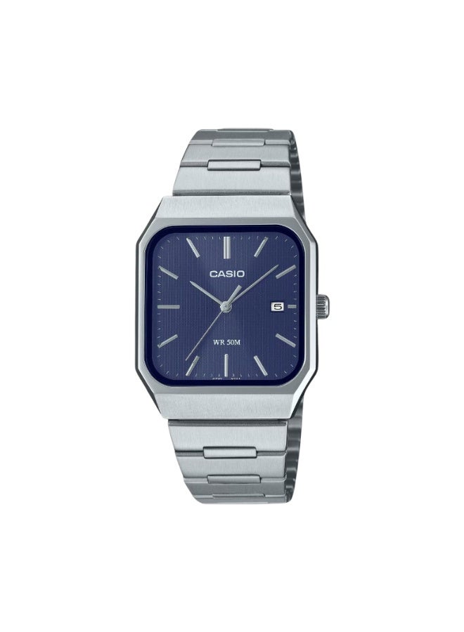 Casio MTP‑B185D‑2A1VDF Men’s Analog Watch, Blue Dial, Stainless Steel Bracelet, 50m Water Resistance - Image 1