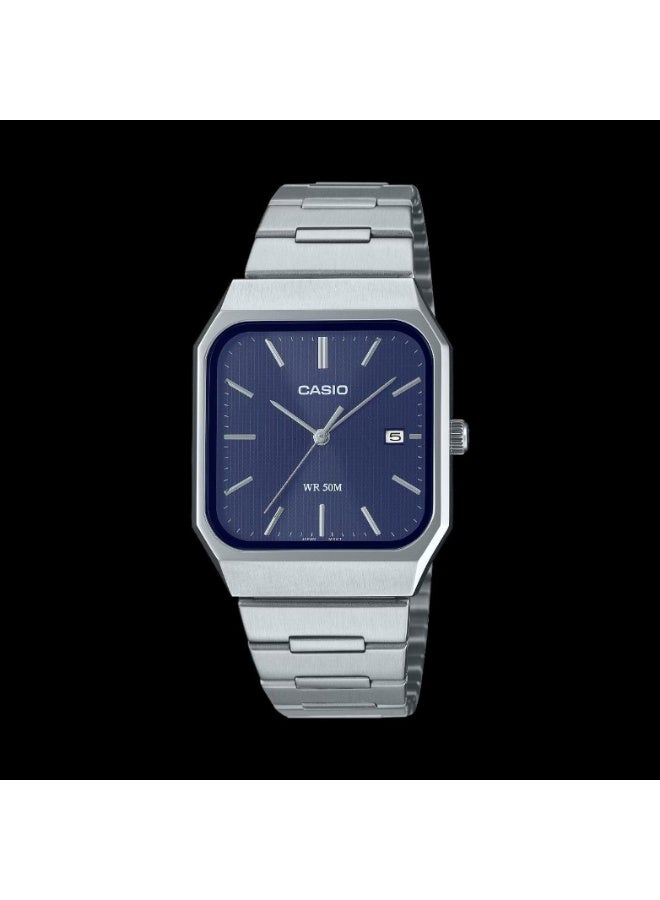 Casio MTP‑B185D‑2A1VDF Men’s Analog Watch, Blue Dial, Stainless Steel Bracelet, 50m Water Resistance - Image 2