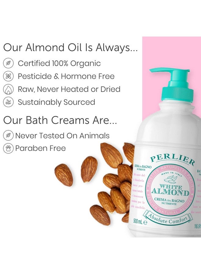 Perlier White Almond Shower & Bath Cream Nourishing & Soothing Luxury Bath Cream Made With Almond Oil For Deep Moisturization And Hydration (16.9 Fluid Oz.) - Image 3