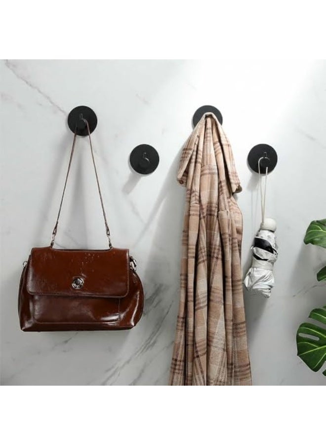 Stainless Steel Traceless Wall Hooks, 4 Pcs- 3M Adhesive Towel Hooks, Endurance Wall Hook, Towel Hook, Hook, Suitable for Bathroom, Kitchen, Home, Hanging Coat, hat (Black 4Pcs) - Image 4