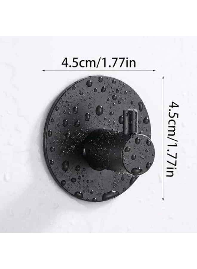 Stainless Steel Traceless Wall Hooks, 4 Pcs- 3M Adhesive Towel Hooks, Endurance Wall Hook, Towel Hook, Hook, Suitable for Bathroom, Kitchen, Home, Hanging Coat, hat (Black 4Pcs) - Image 5
