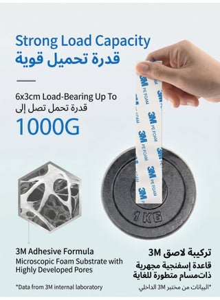 شريط لاصق مزدوج الجوانب 1 سم 2.5 سم 4 سم × 3 متر شريط تثبيت قوي من رغوة PE مقاوم للماء للتعليق على الجدران والصور والبوسترات - view 3