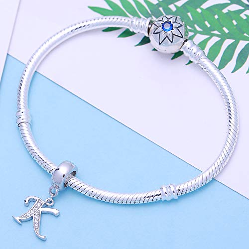 SOUKISS Letter K Charm Sterling Silver 925 Initial A-z Alphabet Beads Name Charm for Bracelet Charms - Image 4