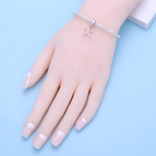 SOUKISS Letter K Charm Sterling Silver 925 Initial A-z Alphabet Beads Name Charm for Bracelet Charms - Image 5