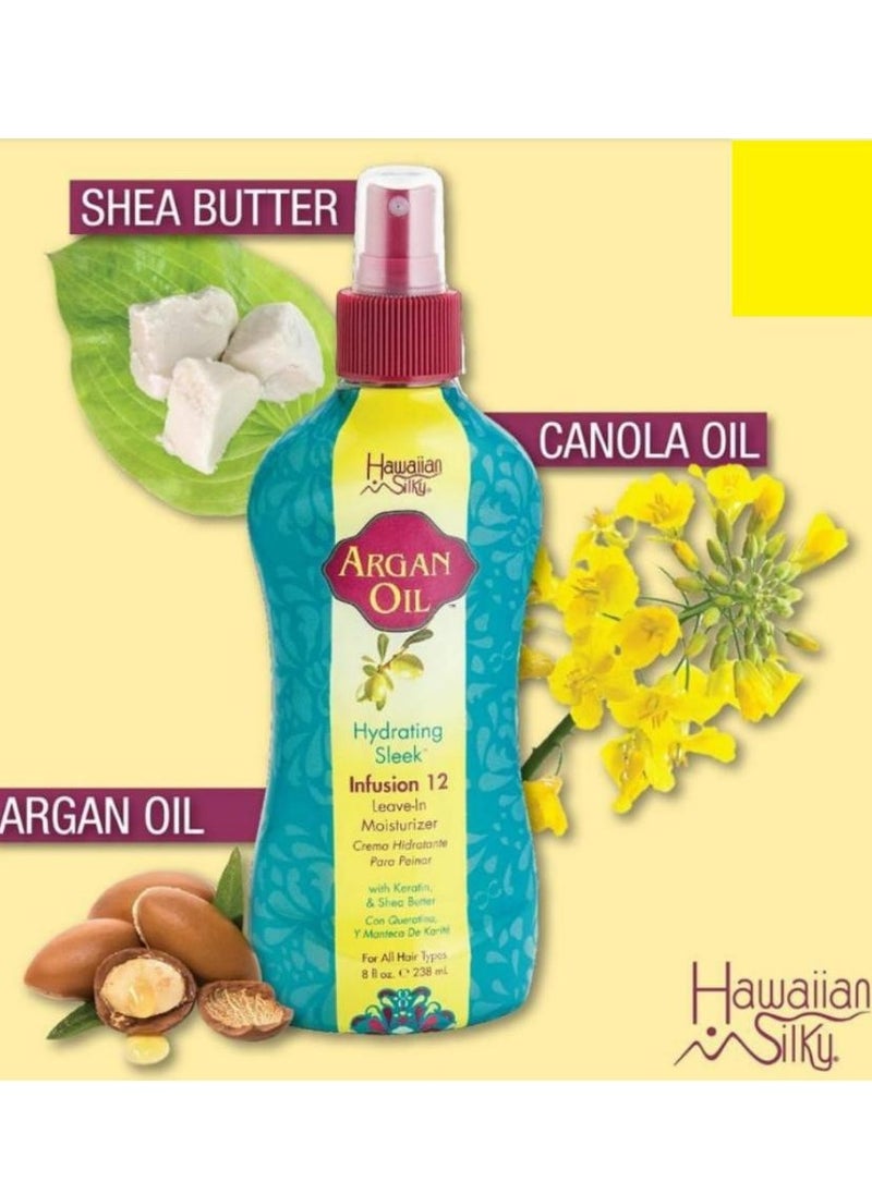 Hawaiian Silky ARGAN OIL INFUSION 12 LEAVE-IN MOISTURIZER 238 ML  - Image 2