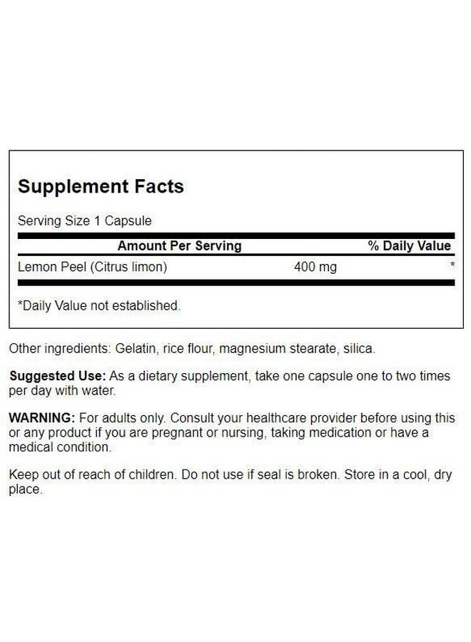 SWANSON Full Spectrum Lemon Peel 400 Milligrams 60 Capsules - Image 3