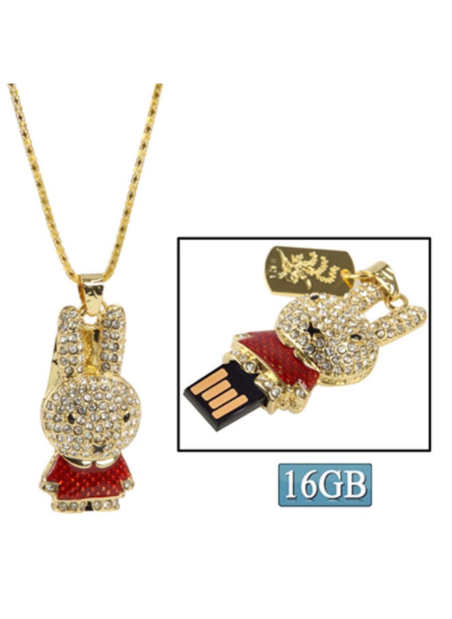 BURAQ Rabbit Shaped Diamond Jewelry USB Flash Disk (16GB), Red  - Image 1