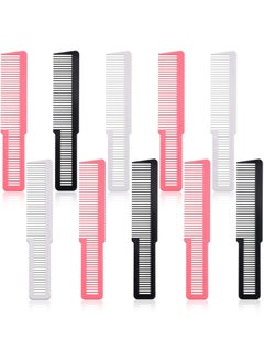 Patelai 10 Pieces Hair Styling Comb Set  Fine Tooth Comb Barber Comb Clipper Comb for Home and Salon Use Black White Pink 