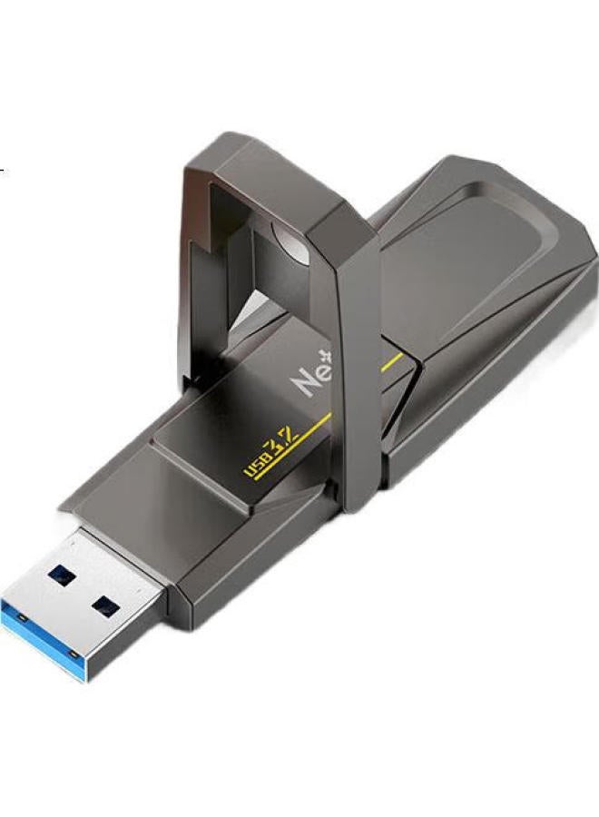 Netac نتاك 256 جيجابايت USB3.2 فلاش درايف، واجهة مزدوجة من نوع C، سرعة قراءة 530 ميجابايت/ثانية، سرعة كتابة 450 ميجابايت/ثانية، محرك أقراص ثابت محمول للهواتف وأجهزة الكمبيوتر، تعزيز السرعة - Image 3