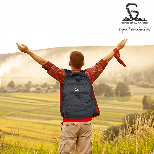GREENLANDS 37L Ziggy Backpack with Attached Rain Cover â€“ 2 Spacious Compartments, Ideal for Office, School, Travel, Trekking and Trips â€“ Unisex, D Grey - Image 2