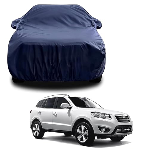 Sulfar 100% Water Resistant Car Body Cover Compatible with Mirror for Hyundai Santafe (Triple Stitched, Full Bottom Elastic, Navy Blue) - Image 1