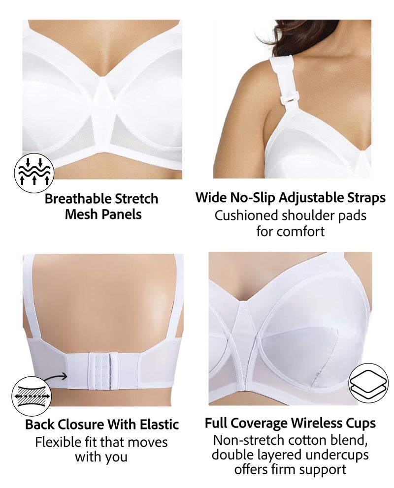 Exquisite Form Womens Fully Original Support Coverage Bra, Beige, 34DD US - Image 3