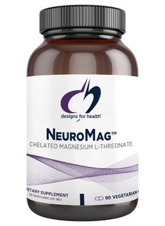 NeuroMag - Chelated Magnesium L-Threonate for Cognitive Support - Bioavailable Vegan Magnesium Supplements for Adults - Non-GMO + Gluten Free (90 Capsules)