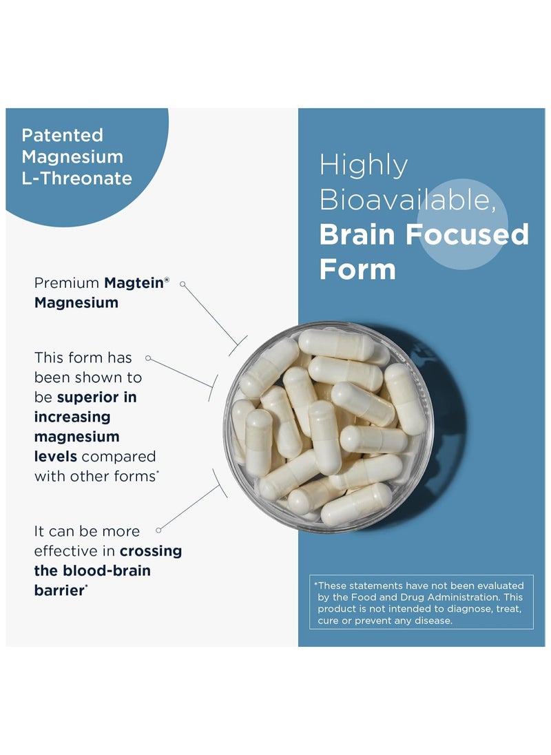 designs for health - NeuroMag - Chelated Magnesium L-Threonate for Cognitive Support - Bioavailable Vegan Magnesium Supplements for Adults - Non-GMO + Gluten Free (90 Capsules) - Image 1