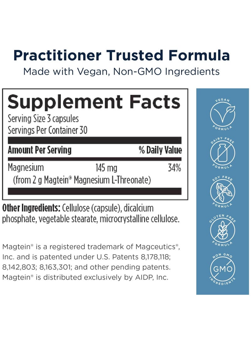 designs for health - NeuroMag - Chelated Magnesium L-Threonate for Cognitive Support - Bioavailable Vegan Magnesium Supplements for Adults - Non-GMO + Gluten Free (90 Capsules) - Image 1
