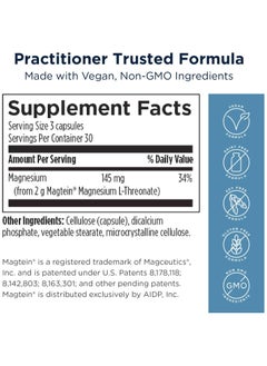 NeuroMag - Chelated Magnesium L-Threonate for Cognitive Support - Bioavailable Vegan Magnesium Supplements for Adults - Non-GMO + Gluten Free (90 Capsules) - pzsku/ZAA7811543EFC76E7A6DEZ/45/_/1726813878/eed5acc8-54f6-4245-b922-9fc56e30d6e7