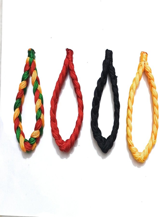 LIGAMENT Thread Plain kalawa Bracelet For Boys Men Combo Set (Black) - Image 1