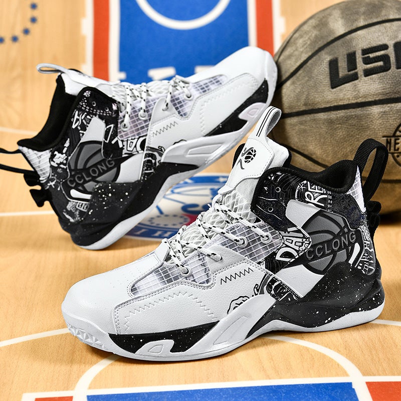 Men'S Basketball Shoes Boys High-Top Practical Competition Sneaker Casual Running Shoes And Retail - Image 2