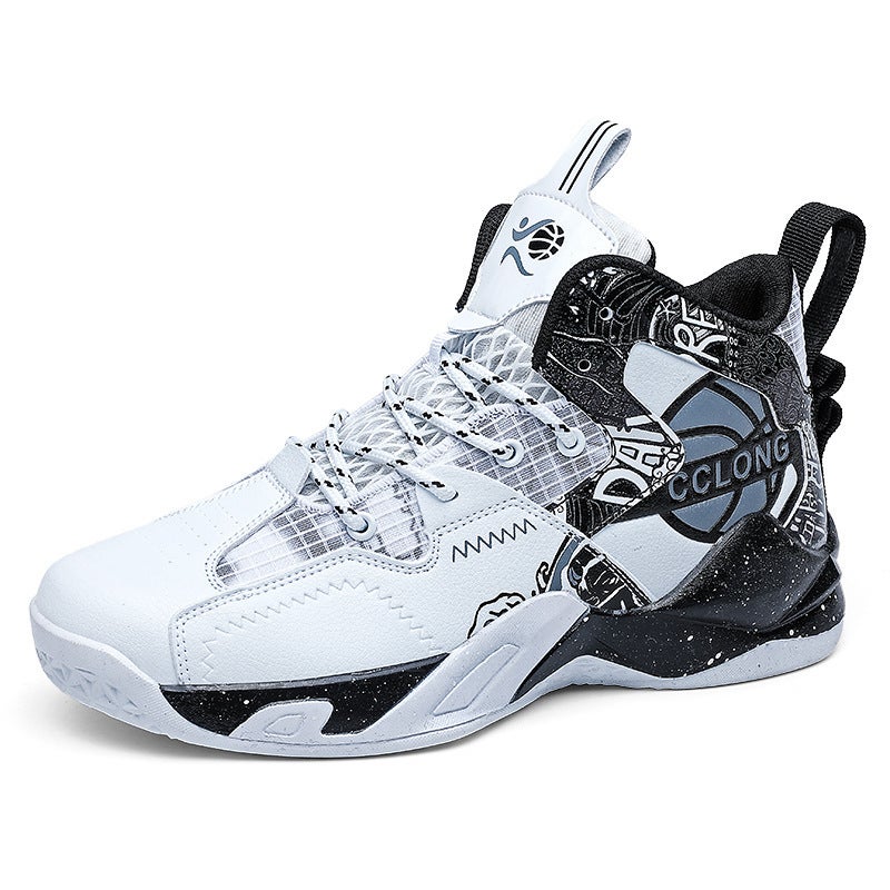Men'S Basketball Shoes Boys High-Top Practical Competition Sneaker Casual Running Shoes And Retail - Image 1