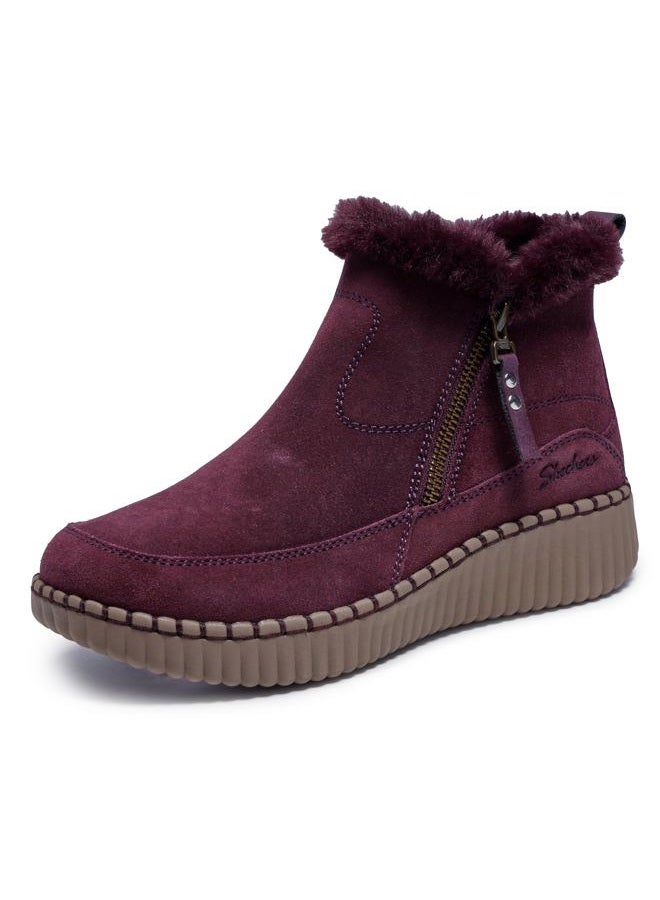 SKECHERS Women's Wilshire BLVD-Fresh Zip Ankle Boot, Wine, 39.5 EU - Image 1