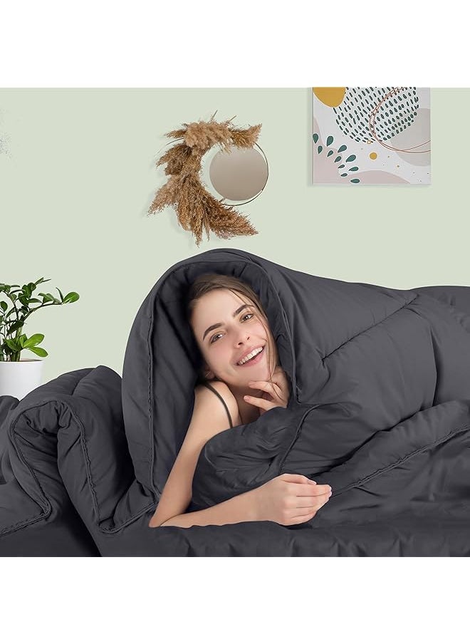 Comforter Duvet Insert Quilted Comforter With Corner Tabs Box Stitched Down Alternative Comforter Twin Grey