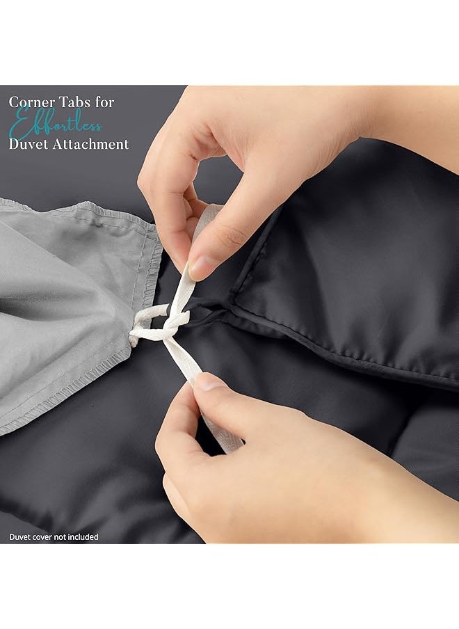erorex Comforter Duvet Insert Quilted Comforter With Corner Tabs Box Stitched Down Alternative Comforter Twin Grey  - Image 5