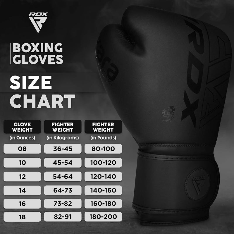 RDX Boxing Gloves - Sparring and Muay Thai Maya Hide Leather Training Mitts -16 OZ |Black/Black (BGR-F6MB-16OZ) - Image 4