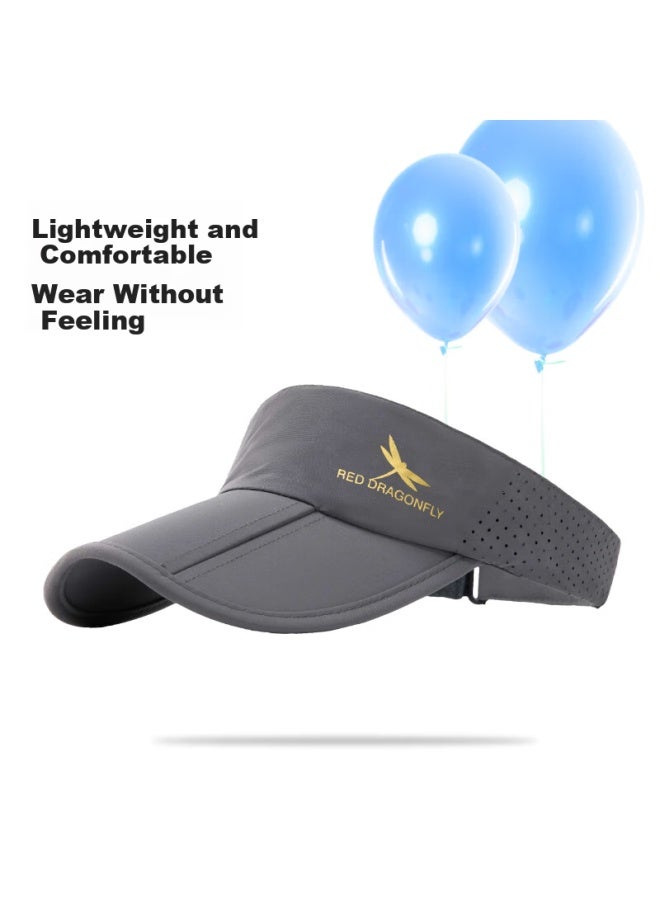 Red Dragonfly Sun Protection Hat For Women, Summer Outdoor Running Visor Cap, Hiking Fishing Sunshade Face Mask, Sun Hat, Sun Visor - Image 3