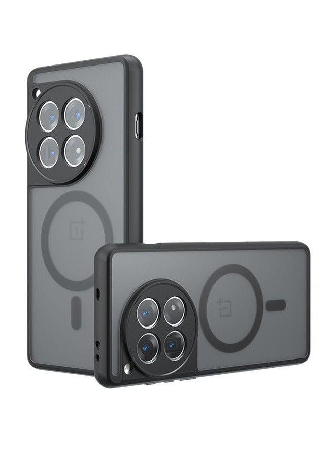 Magnetic Case for OnePlus Ace 3 5G, Frosted Translucent Back Protective Slim Phone Cover, Anti-Fingerprints, Anti-Fall Drop Protection, Shockproof Case for OnePlus Ace 3 5G (Black) - Image 1