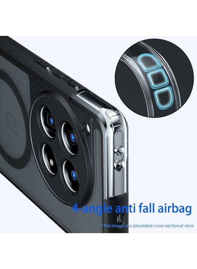 Magnetic Case for OnePlus Ace 3 5G, Frosted Translucent Back Protective Slim Phone Cover, Anti-Fingerprints, Anti-Fall Drop Protection, Shockproof Case for OnePlus Ace 3 5G (Black) - Image 3