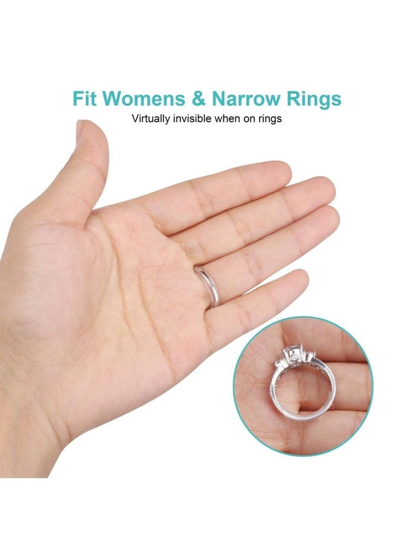 Captaintech - Ring Size Adjuster, Invisible Ring Size Adjuster for Loose Rings with 8 Sizes, Ring Adjuster Fit Any Rings Guard Spacer, Ring Size Reducer Spacer Ring Guard With Wiping Cloth, 8 Pcs - Image 1