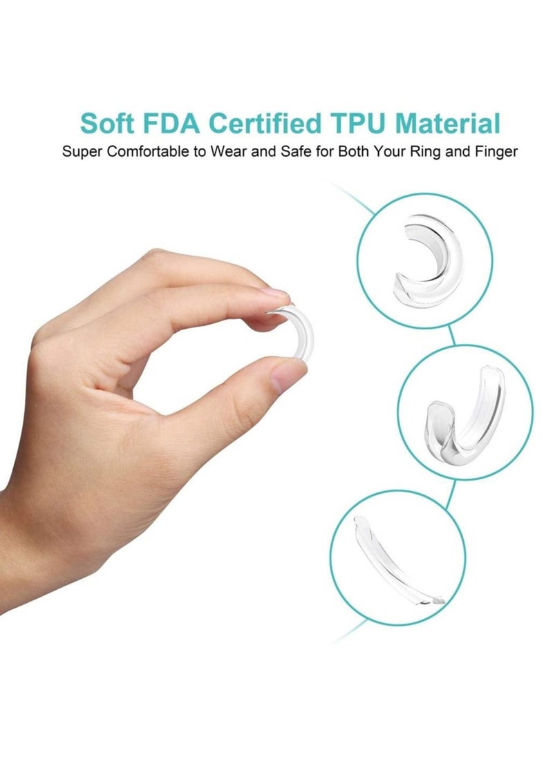Captaintech - Ring Size Adjuster, Invisible Ring Size Adjuster for Loose Rings with 8 Sizes, Ring Adjuster Fit Any Rings Guard Spacer, Ring Size Reducer Spacer Ring Guard With Wiping Cloth, 8 Pcs - Image 1