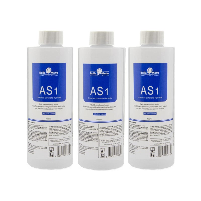 AS1 SA2 AO3 Aqua Peeling Solution Skin Care Aquapeel Serum For Hydro Facial Dermabrasion Machine Cleansing And Moisturizing 400ml141Floz Set Of 3 Bottles AS1 Elitzia ETAS01