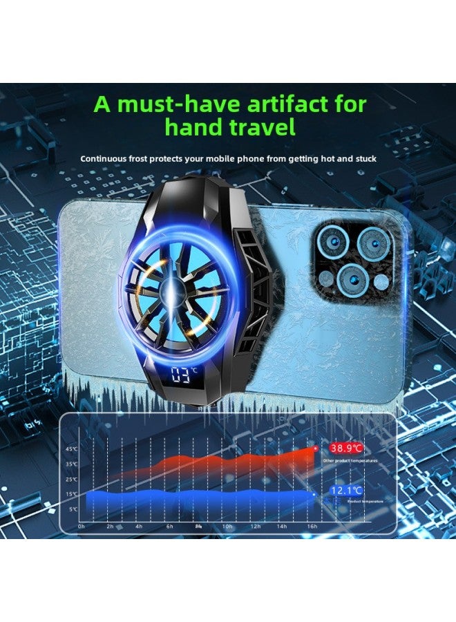 Radiator Magnet Digital Display Semiconductor Refrigeration Mute For Ipad Tablet Xiaomi For Apple For huawei Back Clip-Color:Electroplated Black ★ Ice Seal Digital Display Model [plug-in Model/free 1m Wires] Semiconductor Refrigeration  - Image 4