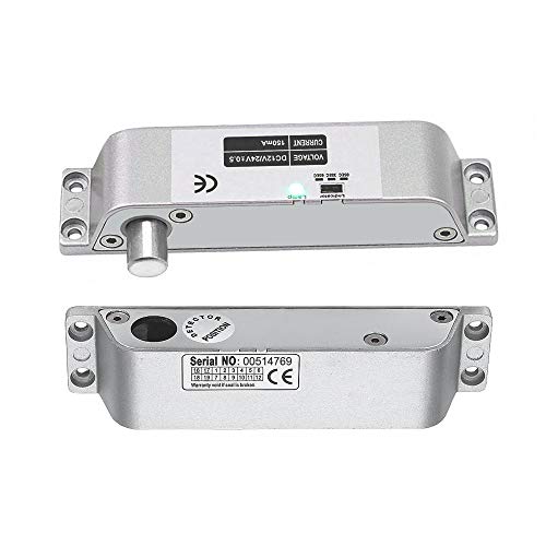 AMOCAM Electric Drop Bolt Lock DC 12V Fail Safe NC Mode Electronic Door Lock for Access Control Security Lock Door (X Bolt Lock) with Time Delay Surface Mounted Lock - Image 1