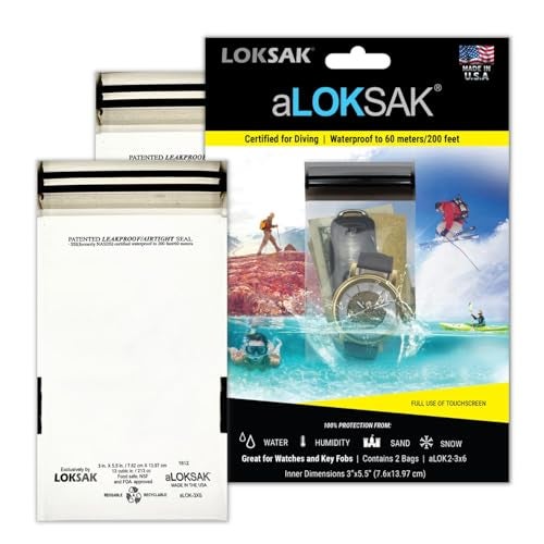 LOKSAK - aLOKSAK Waterproof Cellphone Dry Bags - Airtight Underwater Phone Pouch - Touch Screen Compatible - Diving Certified (2-Pack - 3in x 6in) - Image 1