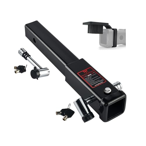 TYT 12" Trailer Hitch Extension for 2" Receiver Tube Extender, Tube Extension Receiver with 2 Sets of 5/8" Premium Hitch Pin Lock, 5000 lbs GTW / 500 lbs TW - Image 1