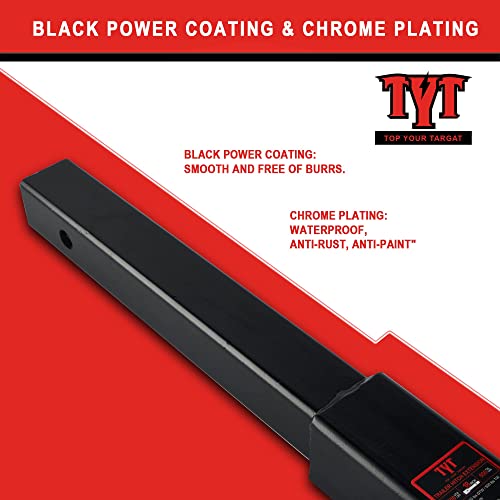 TYT 12" Trailer Hitch Extension for 2" Receiver Tube Extender, Tube Extension Receiver with 2 Sets of 5/8" Premium Hitch Pin Lock, 5000 lbs GTW / 500 lbs TW - Image 5