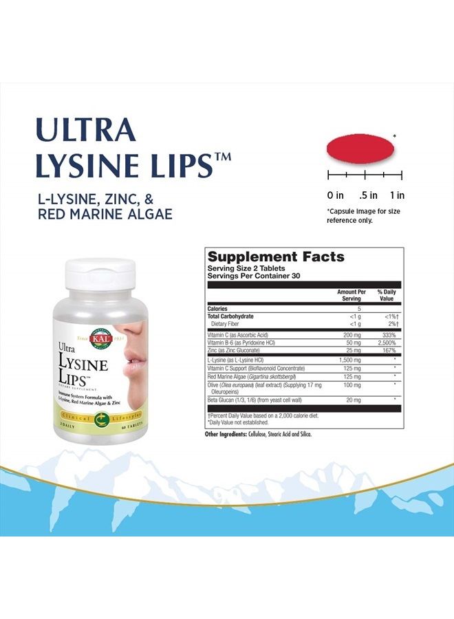 Kal Ultra Lysine Lips Tablets, 60 Count - Image 2