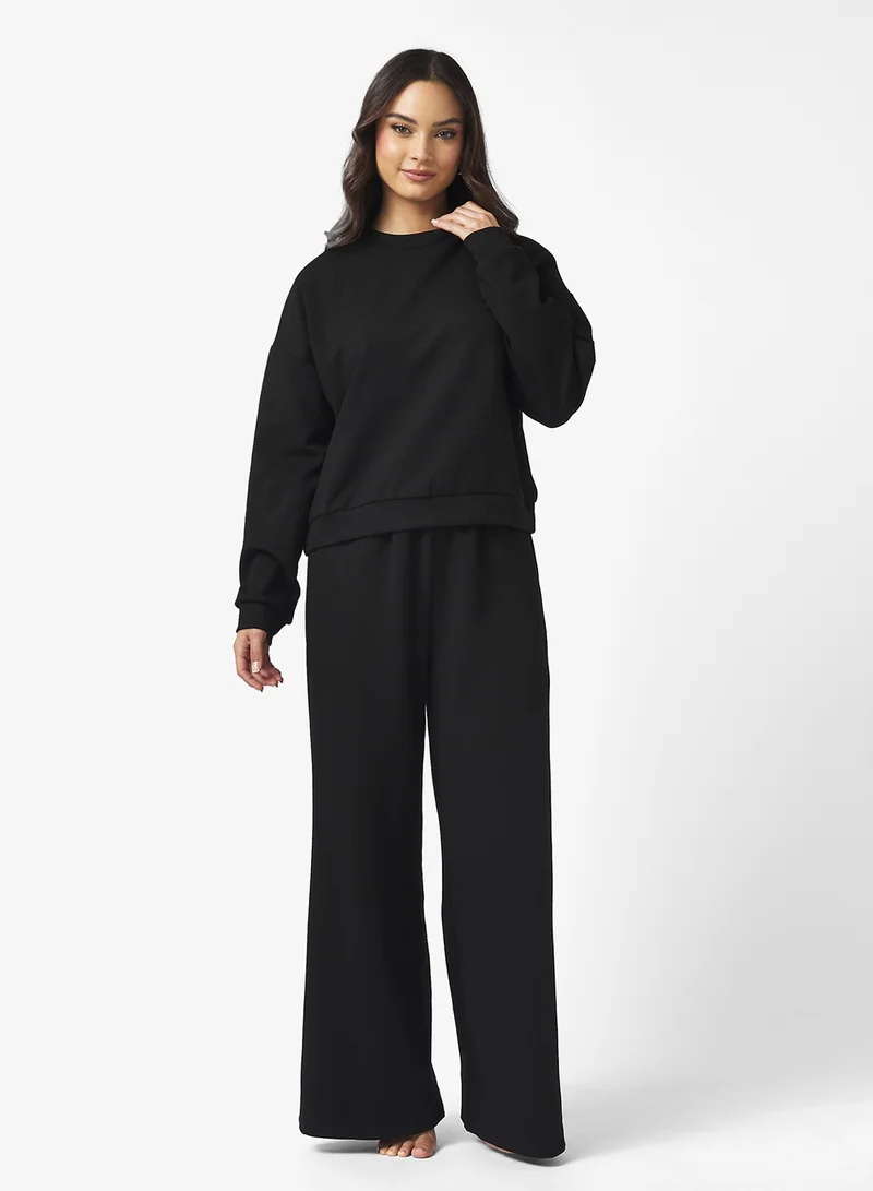 جينجر بيسيكس Hooded Oversize Soft Touch Scuba Coord Set