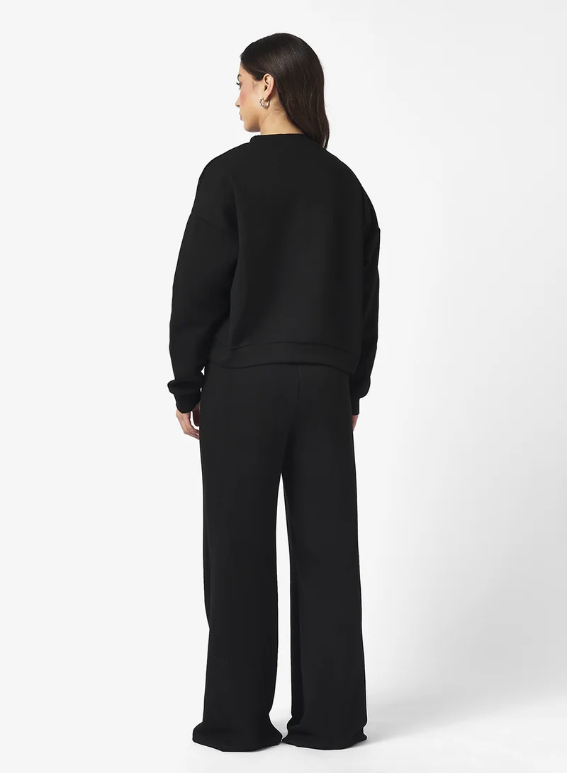 جينجر بيسيكس Hooded Oversize Soft Touch Scuba Coord Set