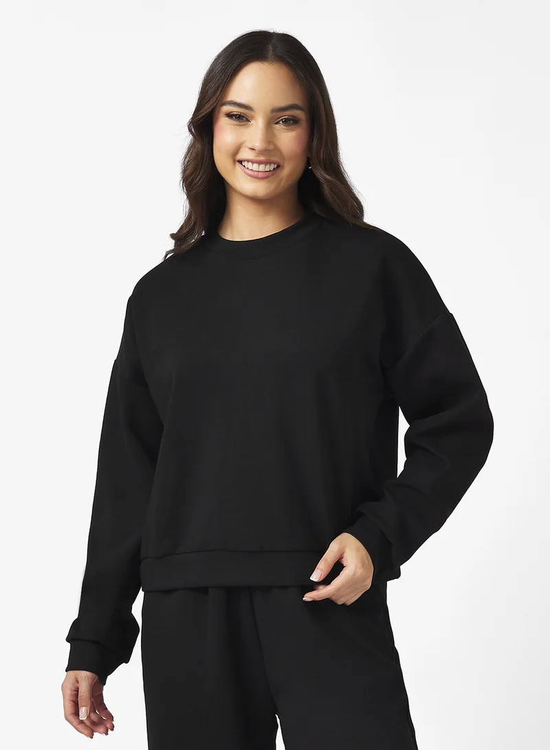 جينجر بيسيكس Hooded Oversize Soft Touch Scuba Coord Set