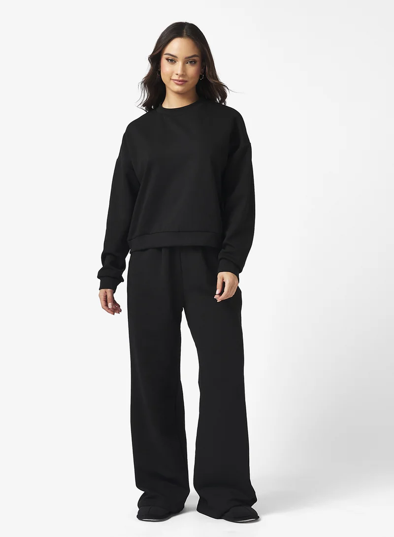 جينجر بيسيكس Hooded Oversize Soft Touch Scuba Coord Set