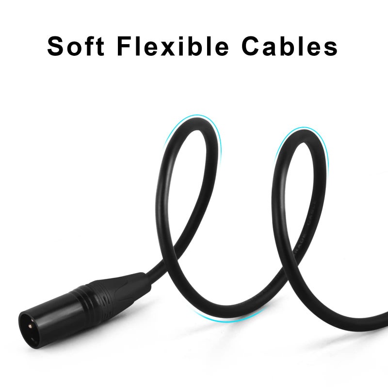 MIKIZ كابلات MIKIZ XLR بطول 50 قدم - حزمة مكونة من 2 - سلك ميكروفون متوازن عالي الجودة 3 دبابيس XLR ذكر إلى أنثى 50 قدم - Image 4