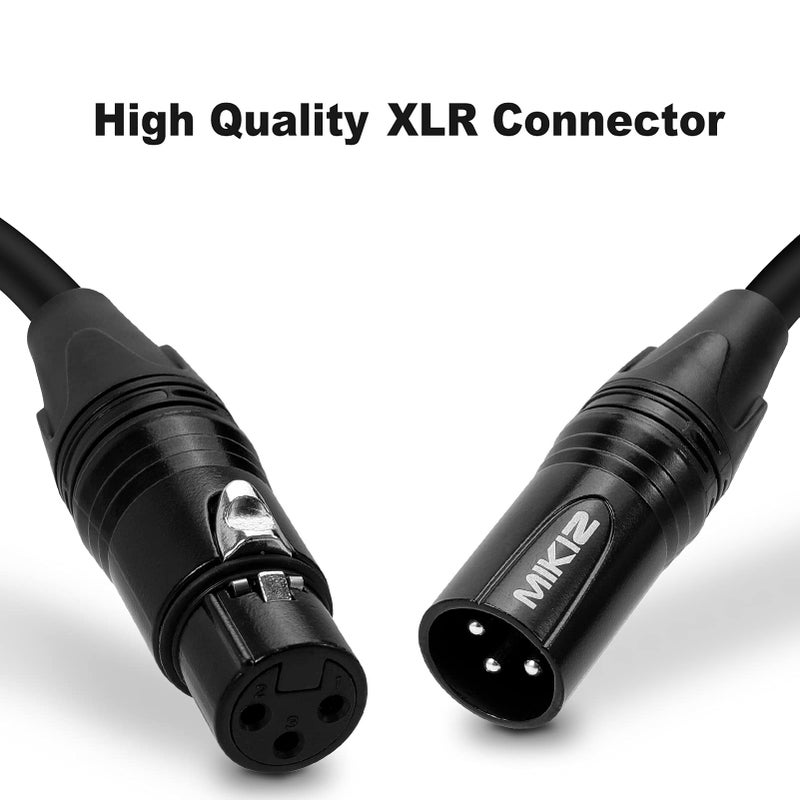 MIKIZ كابلات MIKIZ XLR بطول 50 قدم - حزمة مكونة من 2 - سلك ميكروفون متوازن عالي الجودة 3 دبابيس XLR ذكر إلى أنثى 50 قدم - Image 3