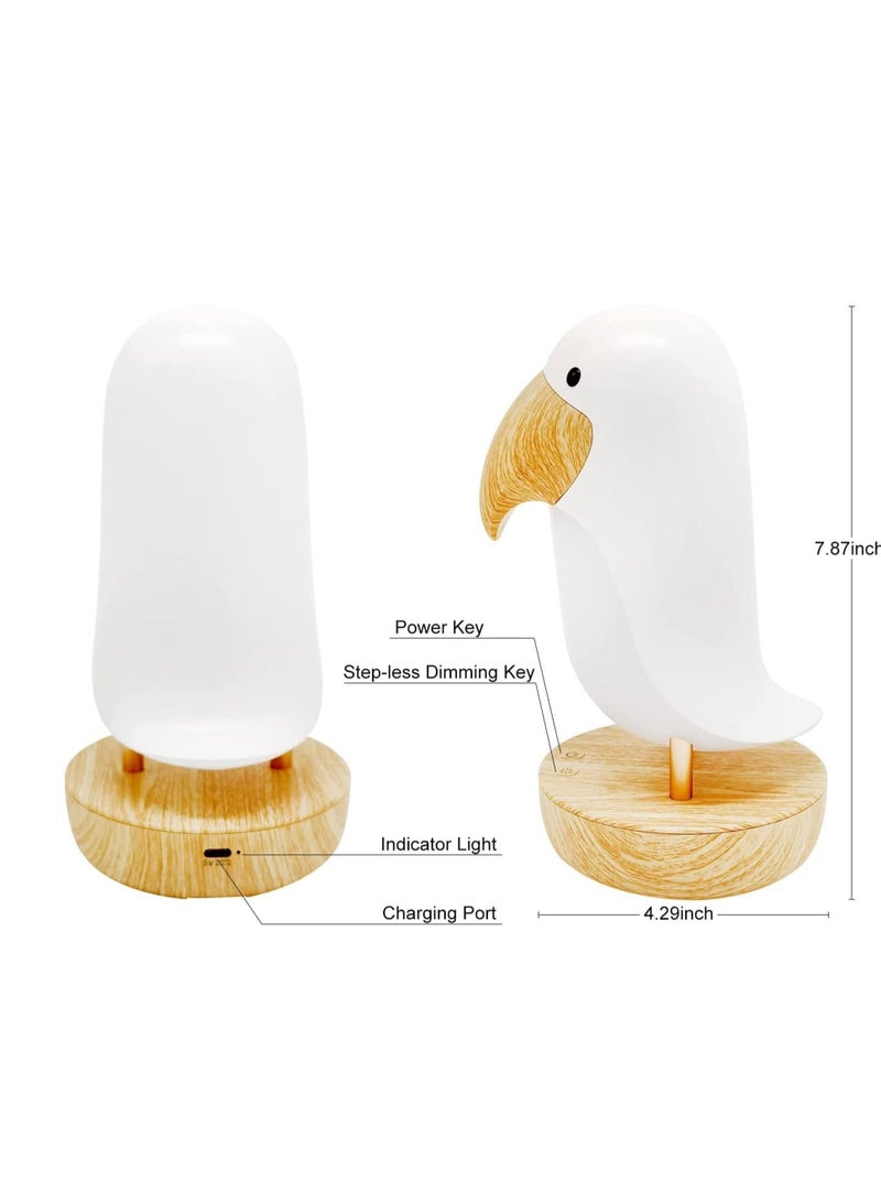 كابتن تيك Cartoon Animal Toucan Bird Night Light, LED Charging Desk Lamp for Kids, Portable Creative Design Decorations Toys, Suitable for Kids Girls Teenages KSA | Riyadh, Jeddah - Image 4
