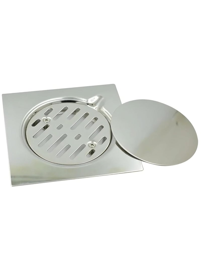 Premium Stainless Steel Floor Drain with Removable Cover – Anti-Odor, Anti-Clog, Heavy-Duty Square Bathroom & Kitchen Drain Strainer – Rustproof Shower Waste Trap for Modern Home Use - Image 1