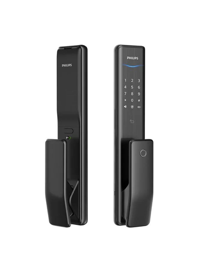 Philips Alpha Easykey Multiple Alarm Function Dual Verification Push-Pull Smart Door Lock Black 70 mm ALPHA-5HB-70